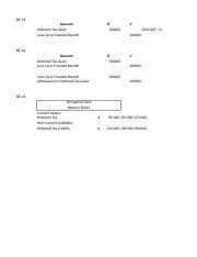 Chapter Hw Xlsx Be Account Deferred Tax Asset Loss Carry