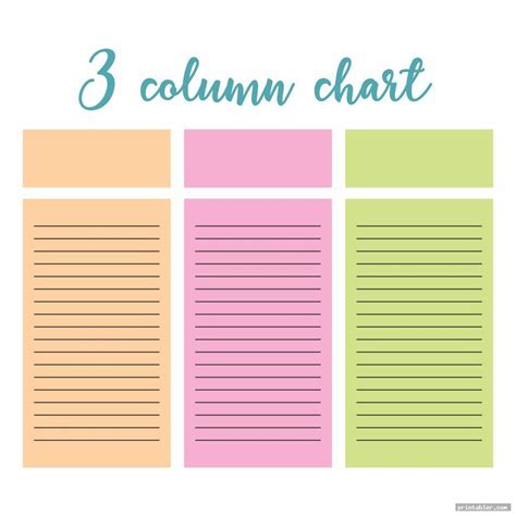 Printable Blank 2 Column Chart Template