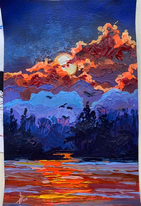 Black Sky Painting Art Projects Art Painting Oil Painting