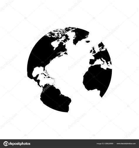 World Map Political Map World Black Color Flat Style Vettoriale Stock