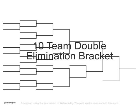 10 Team Single And Double Elimination Playoff Brackets Pdf And Hi