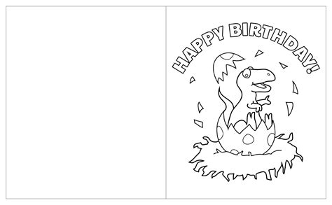 Birthday Cards To Color - 12 Free PDF Printables | Printablee