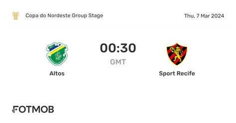 Estatísticas De Sport Recife X Altos - Altos x Sport Recife - placar ao vivo, escalações prováveis e ...
