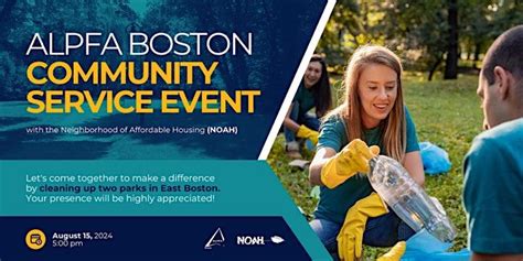 Alpfa Boston Community Service Event Tbd Boston 15 August 2024