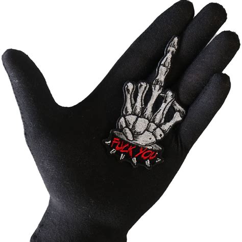 Buy Skeleton Fuck You Middle Finger Patch X Inch One Size Camouflage Ca
