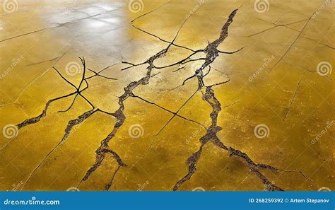 Cement Floor With Cracks Concrete Surface After Earthquake Abstract