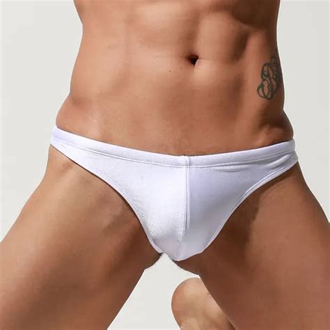 Desmiit Mens Swim Thong Briefs Sexy Gay Swimwear Tanga Bikini Trunks