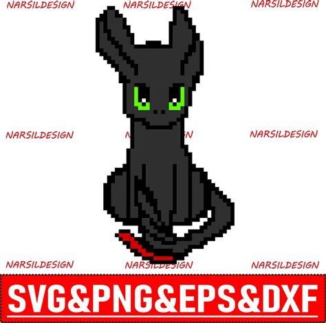 Toothless Pixel Art Svg Train Your Dragon Svg Dragon Toothless Svg