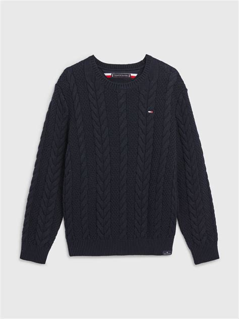 Essential Cable Knit Jumper Blue Tommy Hilfiger Hong Kong