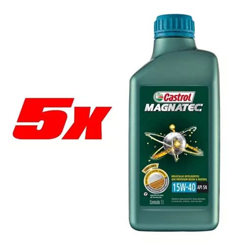 Kit 5 Óleos Castrol Magnatec Flex 15w40 Semi Sint Api Sn Parcelamento