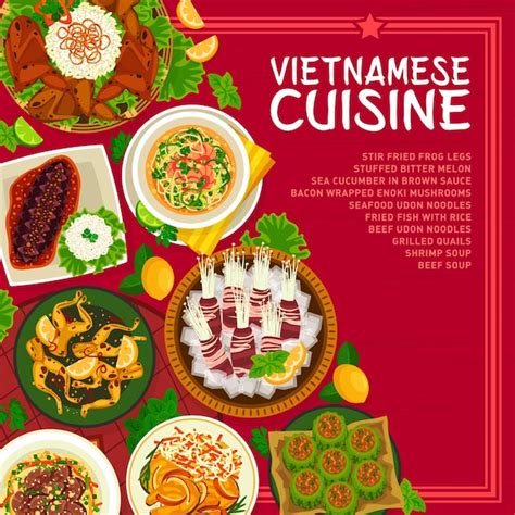 Premium Vector Vietnamese Cuisine Menu Cover Vector Template