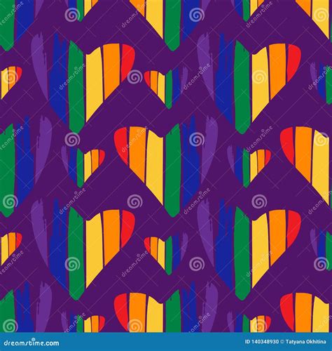 Gay Hearts Pattern 13 Stock Vector Illustration Of Community 140348930