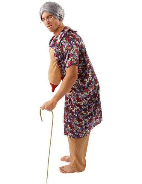 Mens Groping Granny Dirty Old Lady Rude Stag Night Fancy Dress Costume