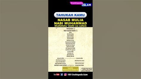 Mengenal Nasab Mulia Nabi Muhammad ﷺ Youtube