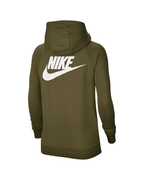 Nike Essential Quarter Zip Fleece Hoodie In Olivewhite Green Lyst