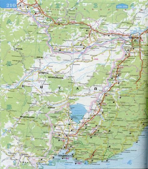 Карта Приморского края масштаба 1см:30км. Автомобильная карта ...