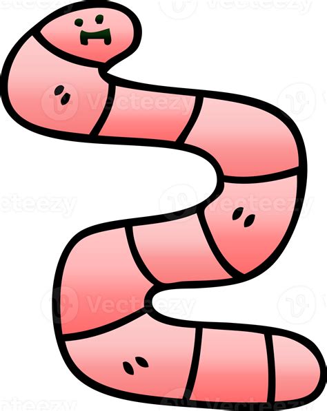 quirky gradient shaded cartoon worm 40072947 PNG