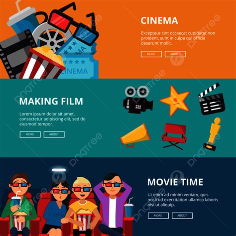 Horizontal Banners At Cinema Theme Poster Template Download On Pngtree