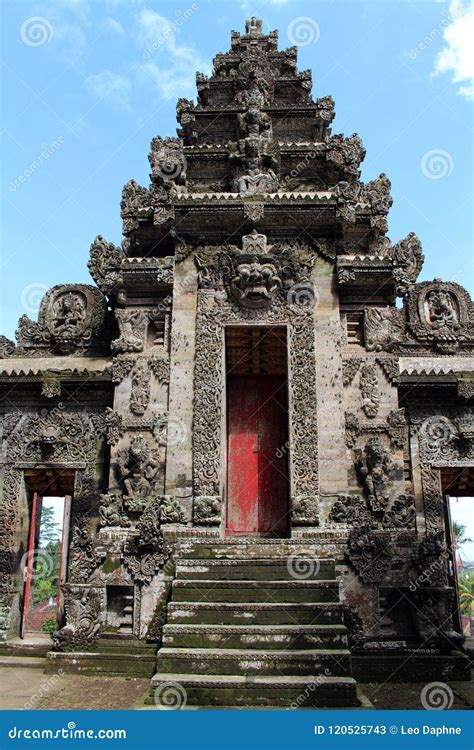 Around One of the Most Beautiful Balinese Hindu Temples, Pura Kehen. Rich in Carvings! Stock ...