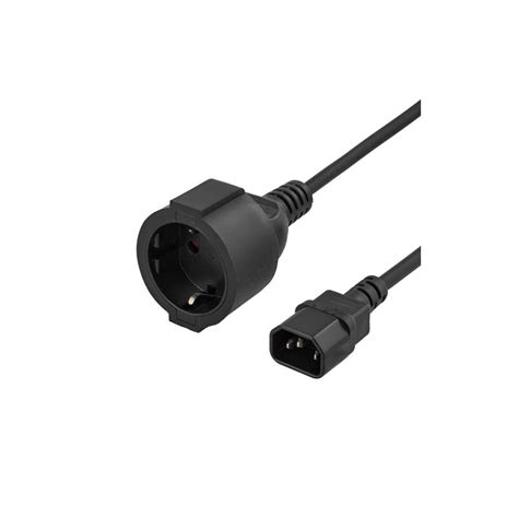 Adapteri IEC C14 Uros CEE 7 4 Schuko Naaras 100 Cm Virta