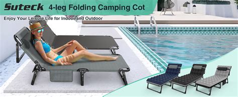 Amazon Suteck Folding Camping Cot Adjustable Positions