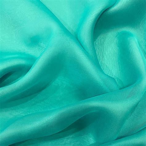 Mousseline De Soie Soie Bleu Turquoise Tissus En Ligne