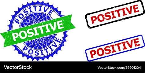 Positive Rosette And Rectangle Bicolor Stamp Seals