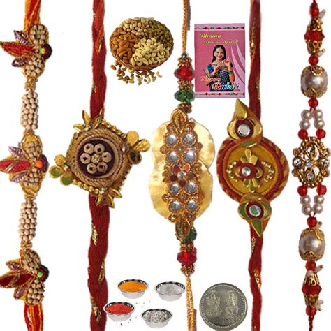 Buy Five Trendy Handcrafted Rakhi Set T To Brother 151 Online ₹249 From Shopclues