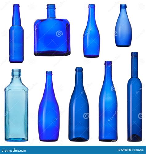 Blue glass bottles stock photo. Image of background, drink - 22900248