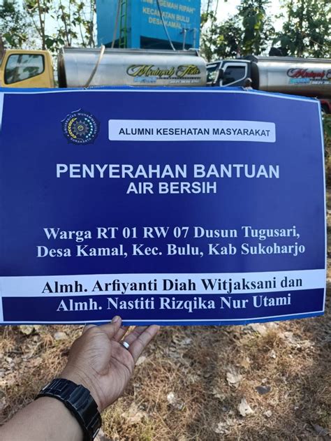 Penyerahan Air Bersih Program Studi Kesehatan Masyarakat Bersama Alumni