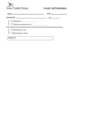 Fillable Online Vonsefcu SHARE WITHDR AWAL Vonsefcu Fax Email Print
