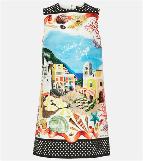 Capri Printed Cotton Minidress In Multicoloured Dolce Gabbana Mytheresa