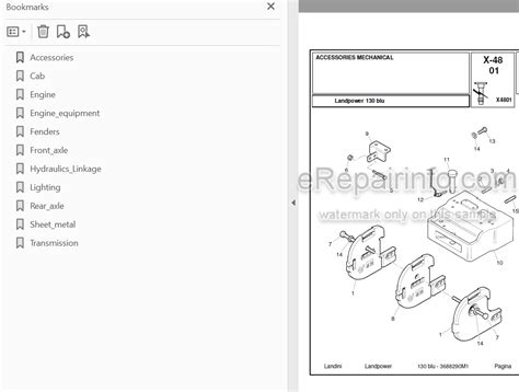 Landini Landpower 130 Parts Catalog Tractor 3688290m1 Erepairinfo