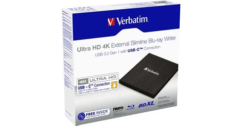 Verbatim External Slimline Blu Ray Writer Externer Blu Ray Brenner