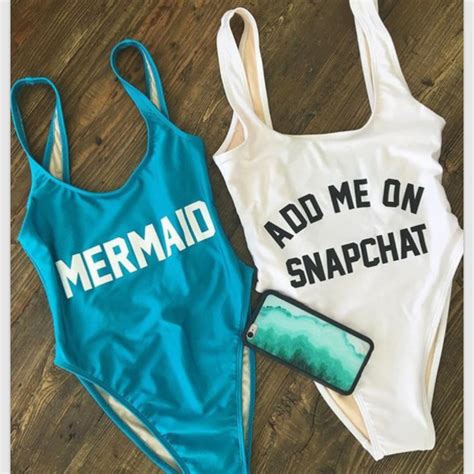 Letters Blue One Piece Bikini On Luulla