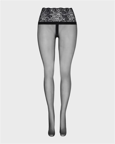 Commando Sexy Sheer Lace Waist Tights Neiman Marcus