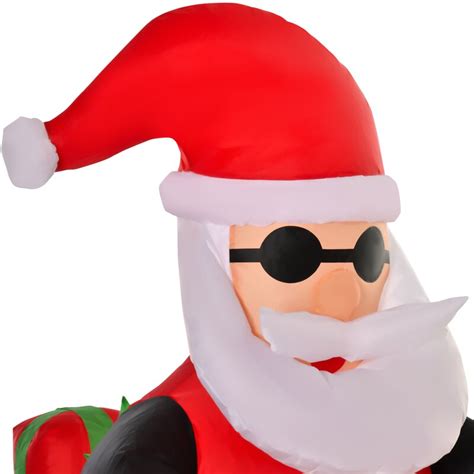 The Holiday Aisle® Santa Claus Riding A Motorcycle Inflatable And Reviews