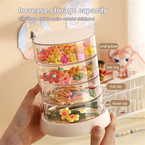 O KAY Puff Storage Box Transparent Rotating Dust Proof Multilayer Round