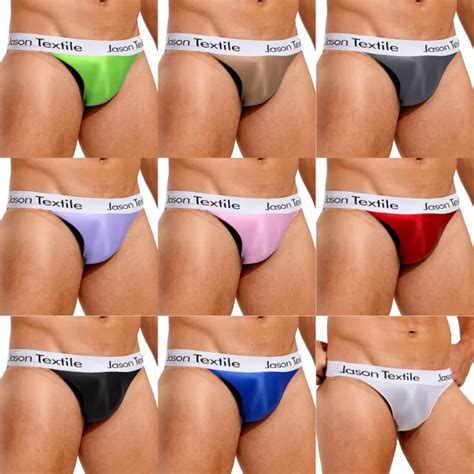 Herren String Slips Glossy Briefs Mit Buchstabendruck Tanga Panties