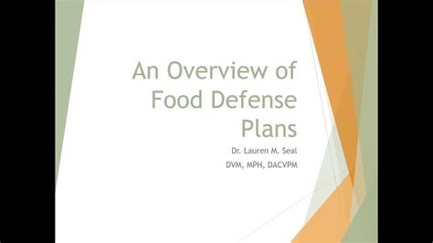 An Overview Of Food Defense Plans May Youtube