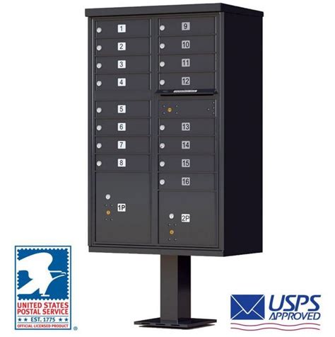 16 Tenant Door Standard Cluster Mailbox Pedestal Included By Florence