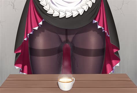 Rule 34 Ass Visible Through Thighs Black Legwear Cracked Wall Cup