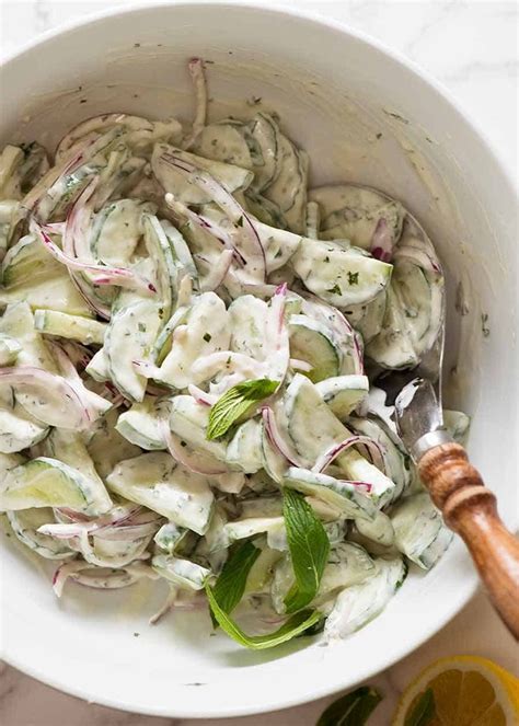 Creamy Cucumber Salad with Lemon Yogurt Dressing - RecipeTin Eats