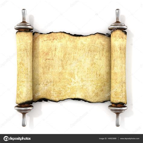 Vintage Blank Paper Scroll Isolated On White Background D Illu