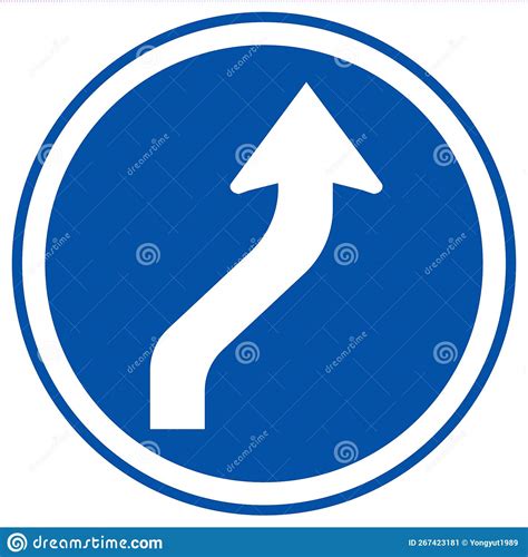 Curved Right Traffic Road Signvector Illustration Isolate On White Background Symbols Label