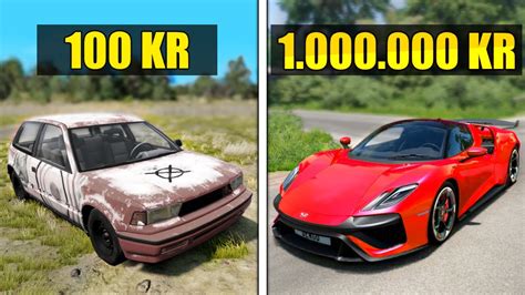 BILLIG Bil Vs DYR Bil BeamNG Drive Dansk YouTube