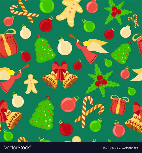 Bright Christmas Seamless Background Royalty Free Vector