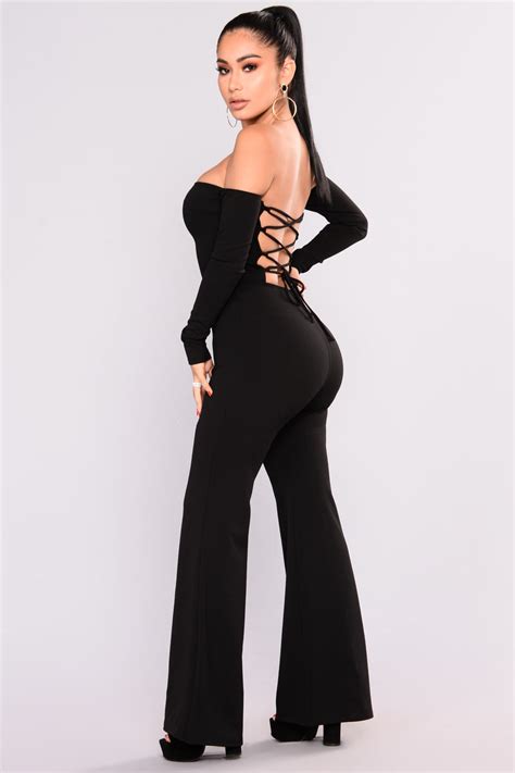 Never Forget You Lace Up Jumpsuit Black Jumpsuits Fashion Nova