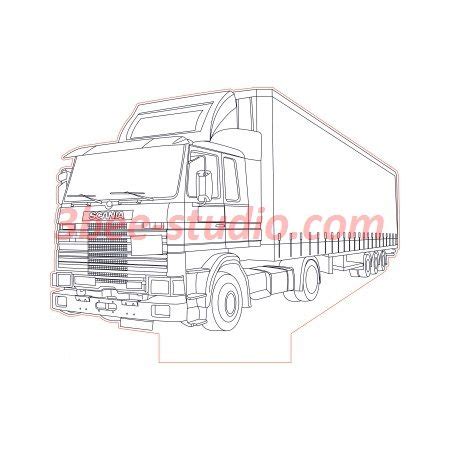 Old Scania Truck D Illusion Lamp Plan Vector File Bee Studio