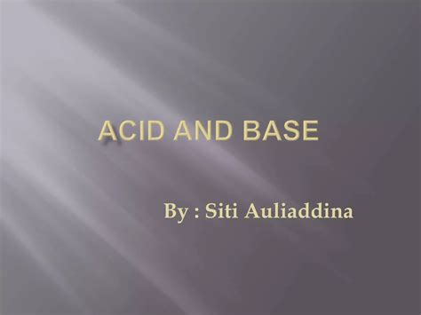 Acid And Base Ppt